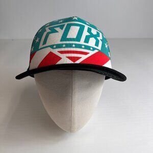 Fox Racing Hat Men Snap Back Flag Spell Out Mesh Street Work Party Gym Core Nw